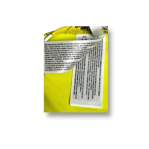 Seafolly US 6 Summer of Love Hipster Bikini Bottom Yellow Floral Swim Wild Lime - Picture 10 of 10